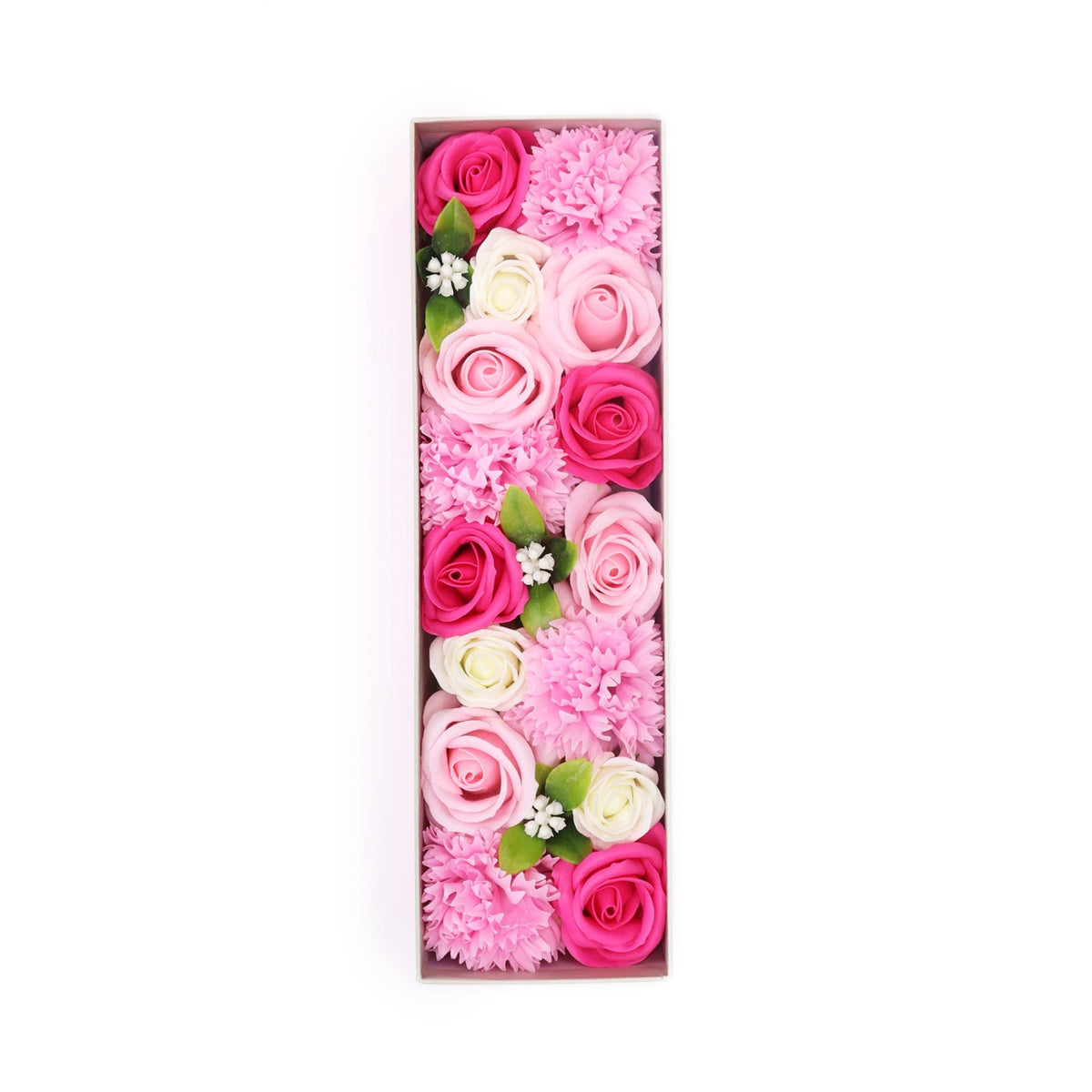 Baby Blessings – Roze Zeepbloemen in Geschenkdoos – 28 cm