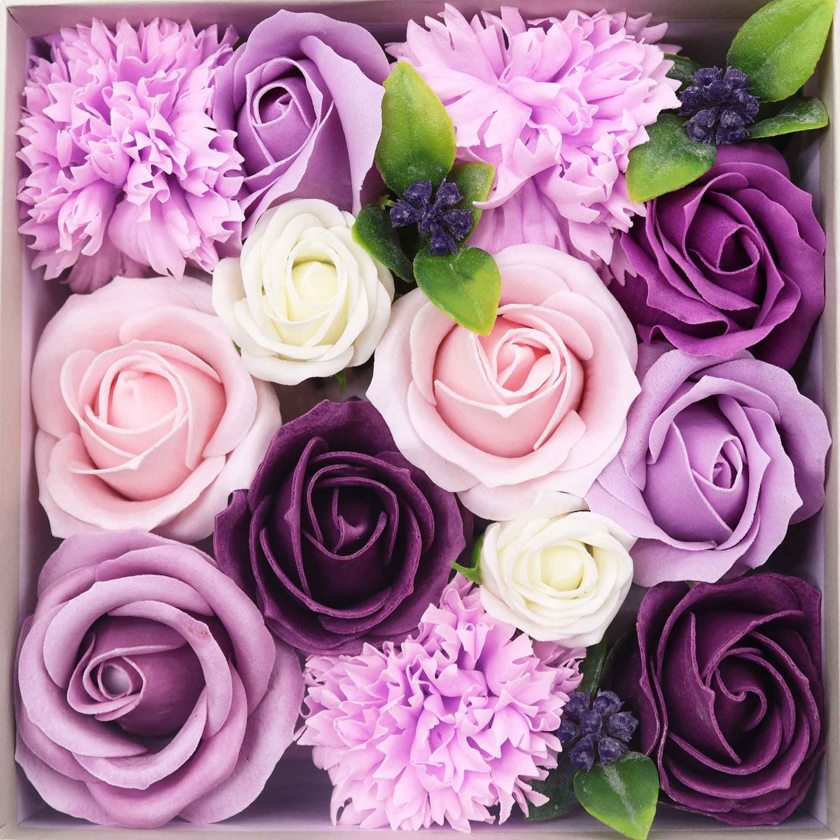 Lavender Rose & Carnation – Lavendelkleurige Zeepbloemen