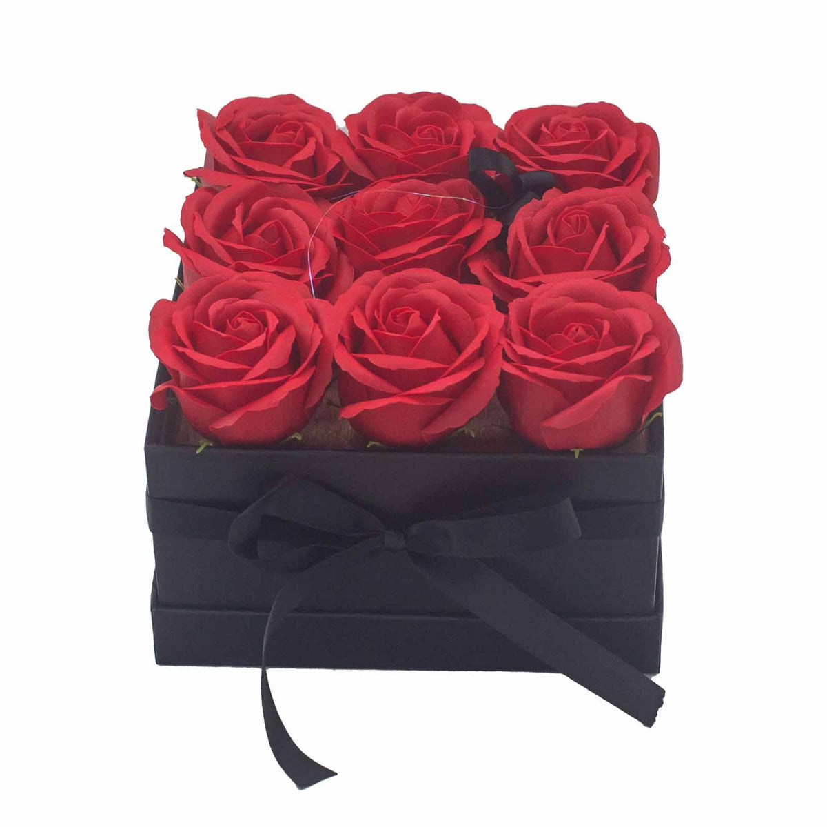 Zeepbloemen Geschenkboeket – 9 Rode Rozen