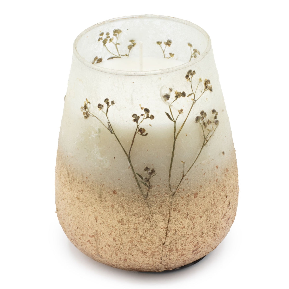 Wildlight Woods Glazen Kaars Tall – Gedroogde Bloemen
