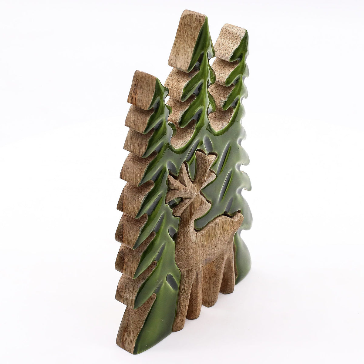 Mango Houten Bosdecoratie met Hert – 25 cm