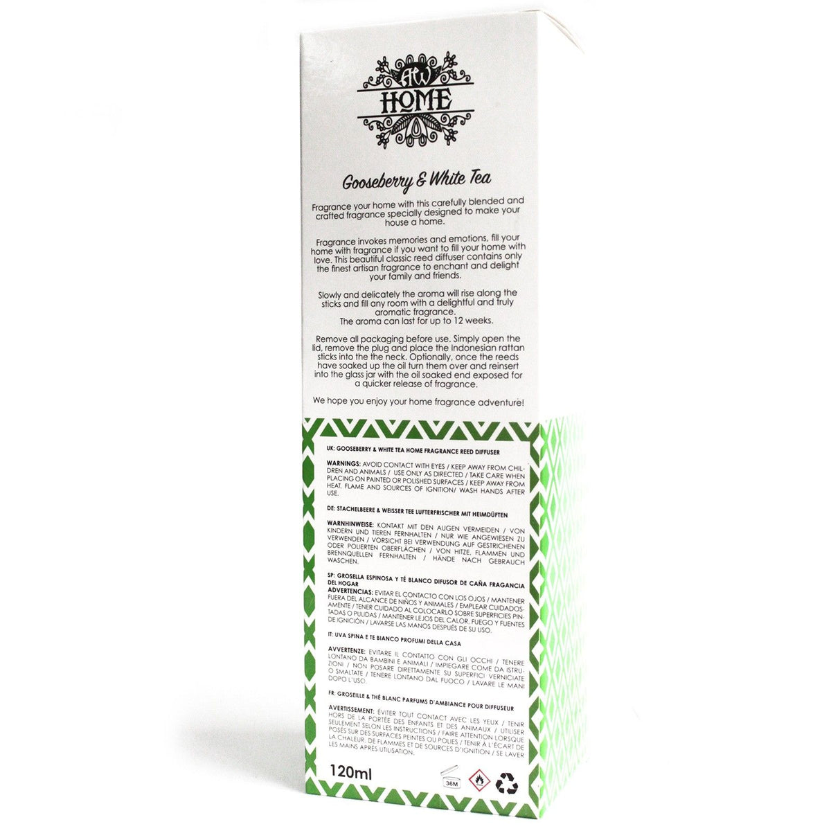 Aromatische Geurstokjes – Kruisbes & Witte Thee – 120 ml