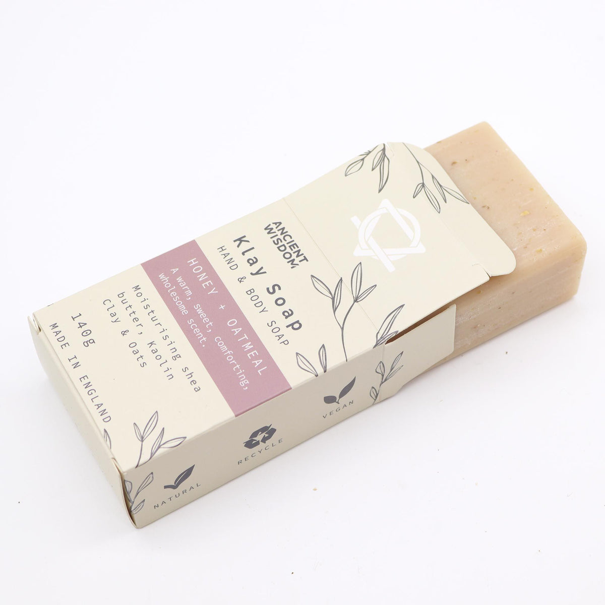 Natuurlijke Kleizeep – Honing &  Haver – 145 g