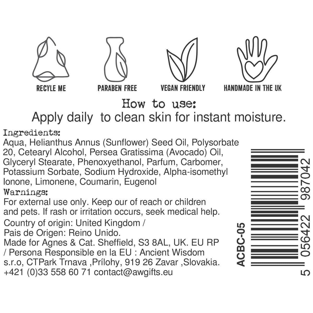 Agnes + Cat Hand- & Lichaamscrème – White Fig – 300 ml