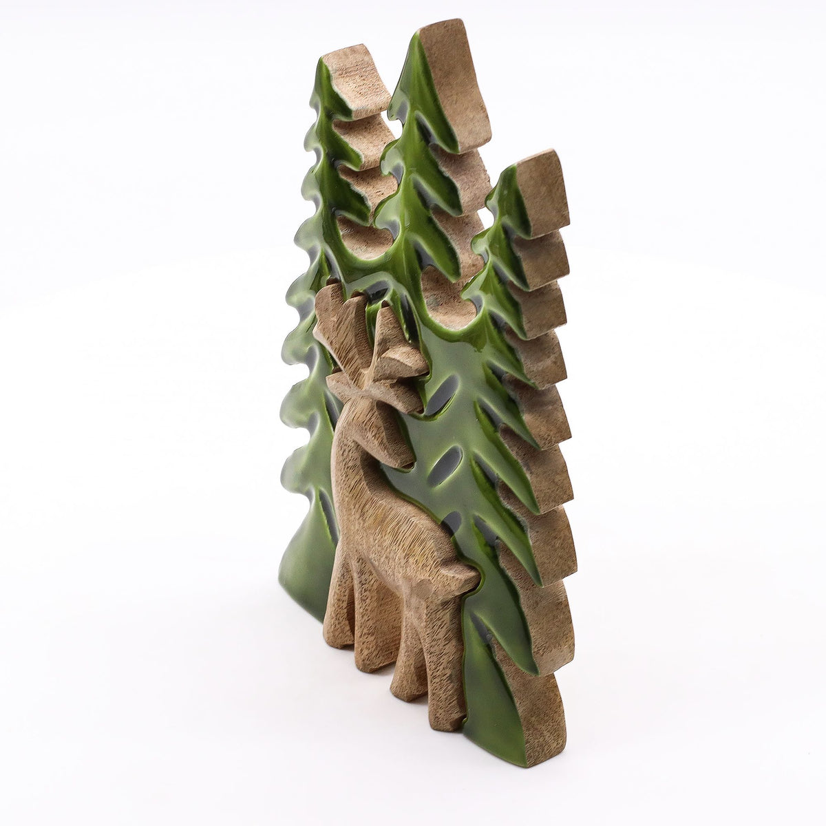 Mango Houten Bosdecoratie met Hert – 25 cm