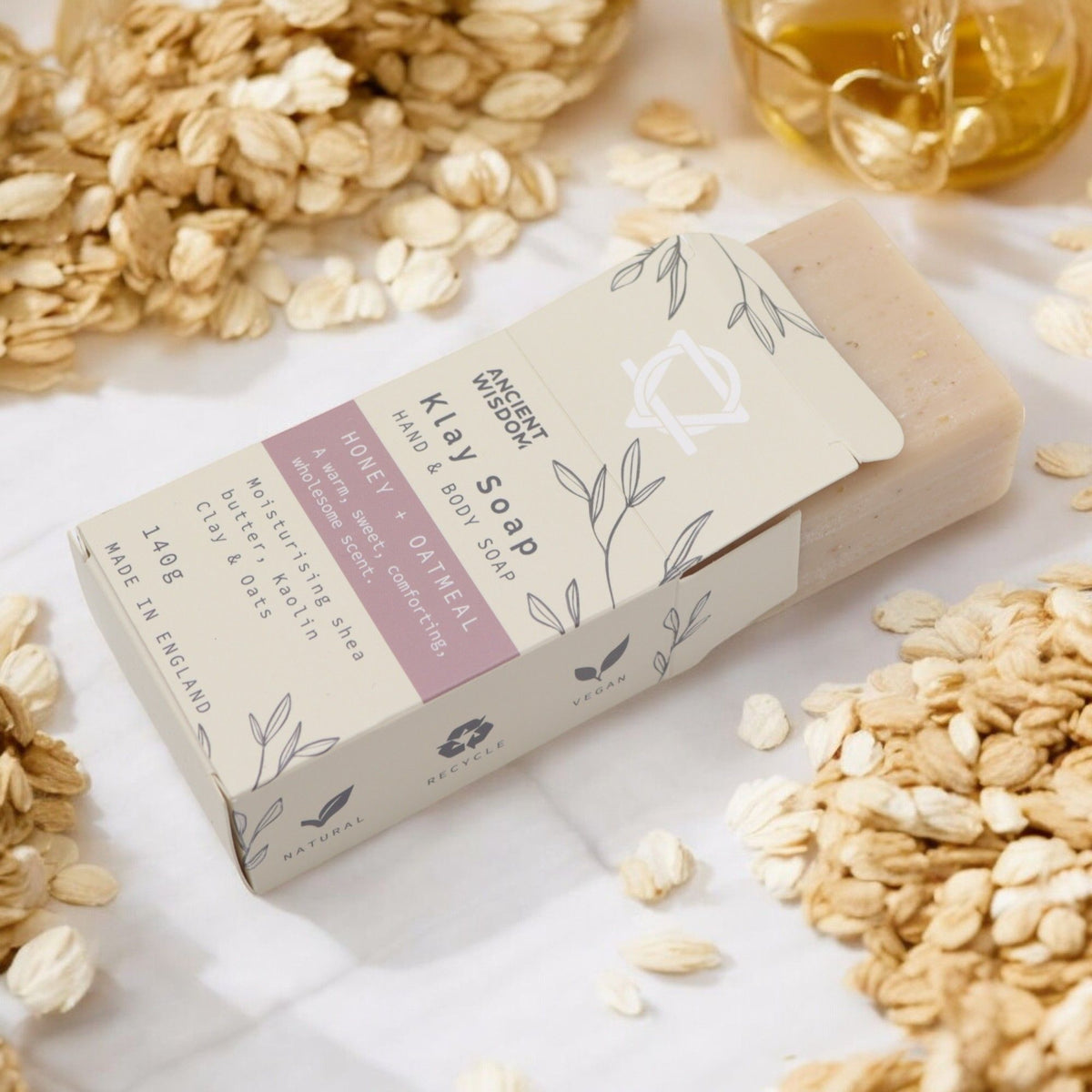 Natuurlijke Kleizeep – Honing &  Haver – 145 g