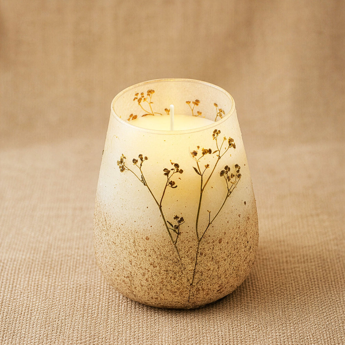 Wildlight Woods Glazen Kaars Tall – Gedroogde Bloemen