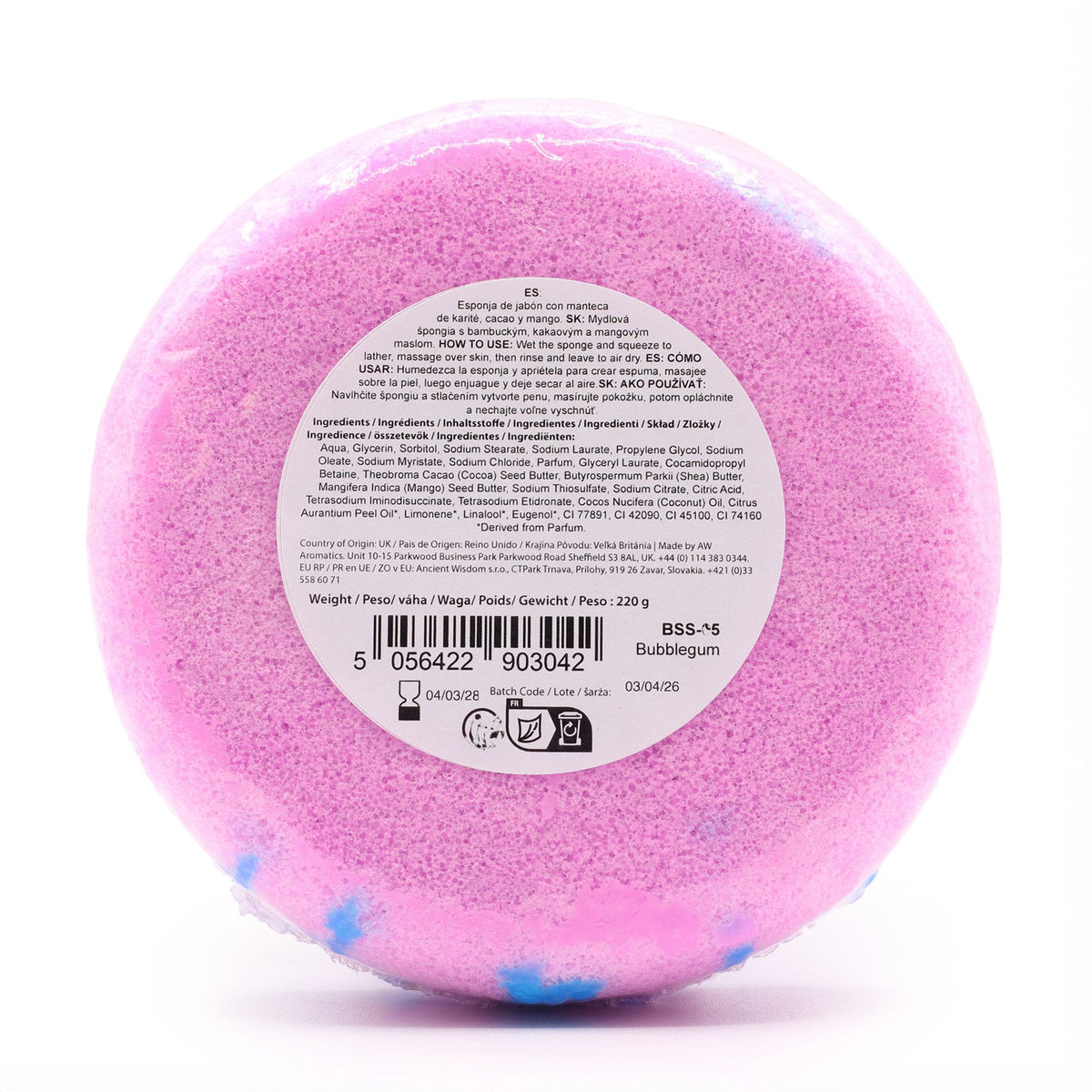 Butter Bubble Zeep-Spons – Bubblegum – 230 g