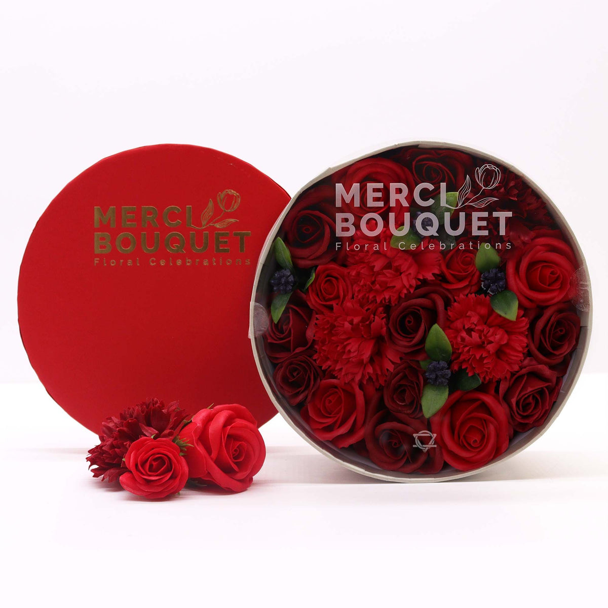 Classic Red Roses – Rode Zeepbloemen in Ronde Geschenkdoos