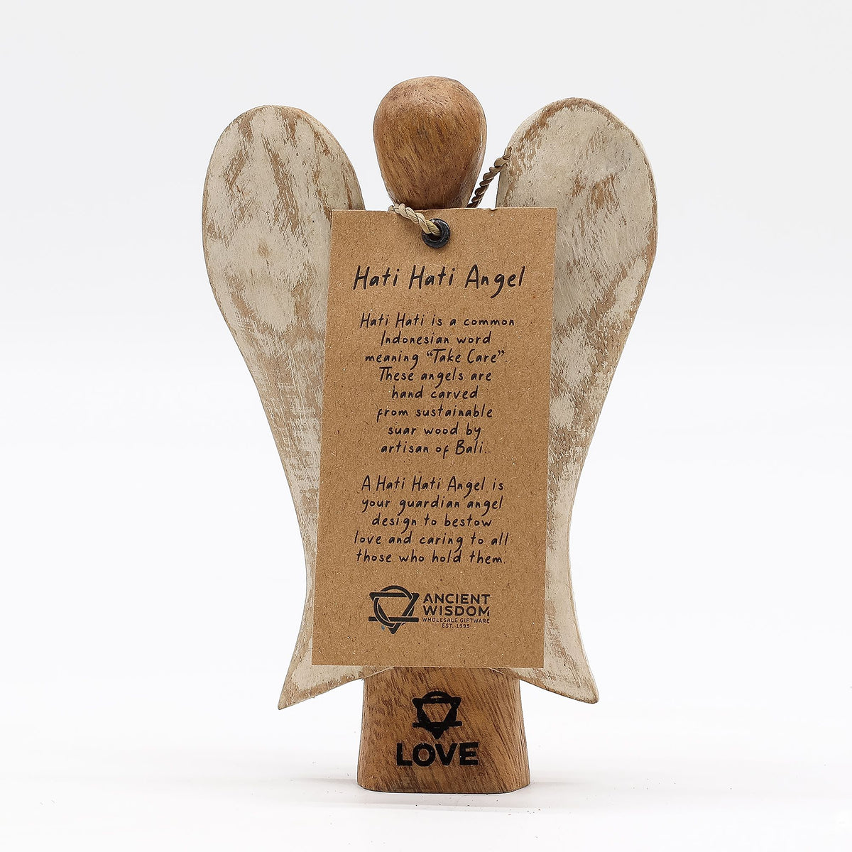 Hati-Hati Houten Engel Love – 15 cm