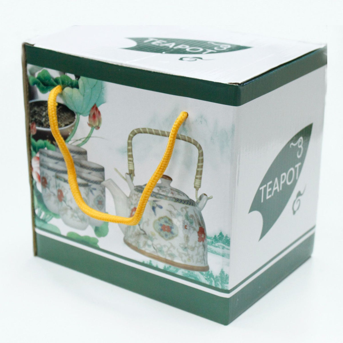 Keramische Theeset Green Mosaic – Theepot & 6 Kopjes