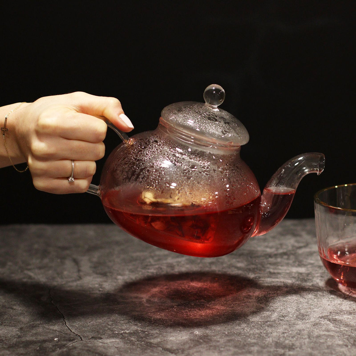 Ronde Glazen Theepot met Glazen Infuser – 800 ml