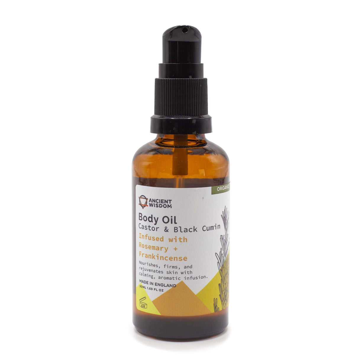 Biologische Lichaamsolie – Rozemarijn & Wierookhars – 50 ml