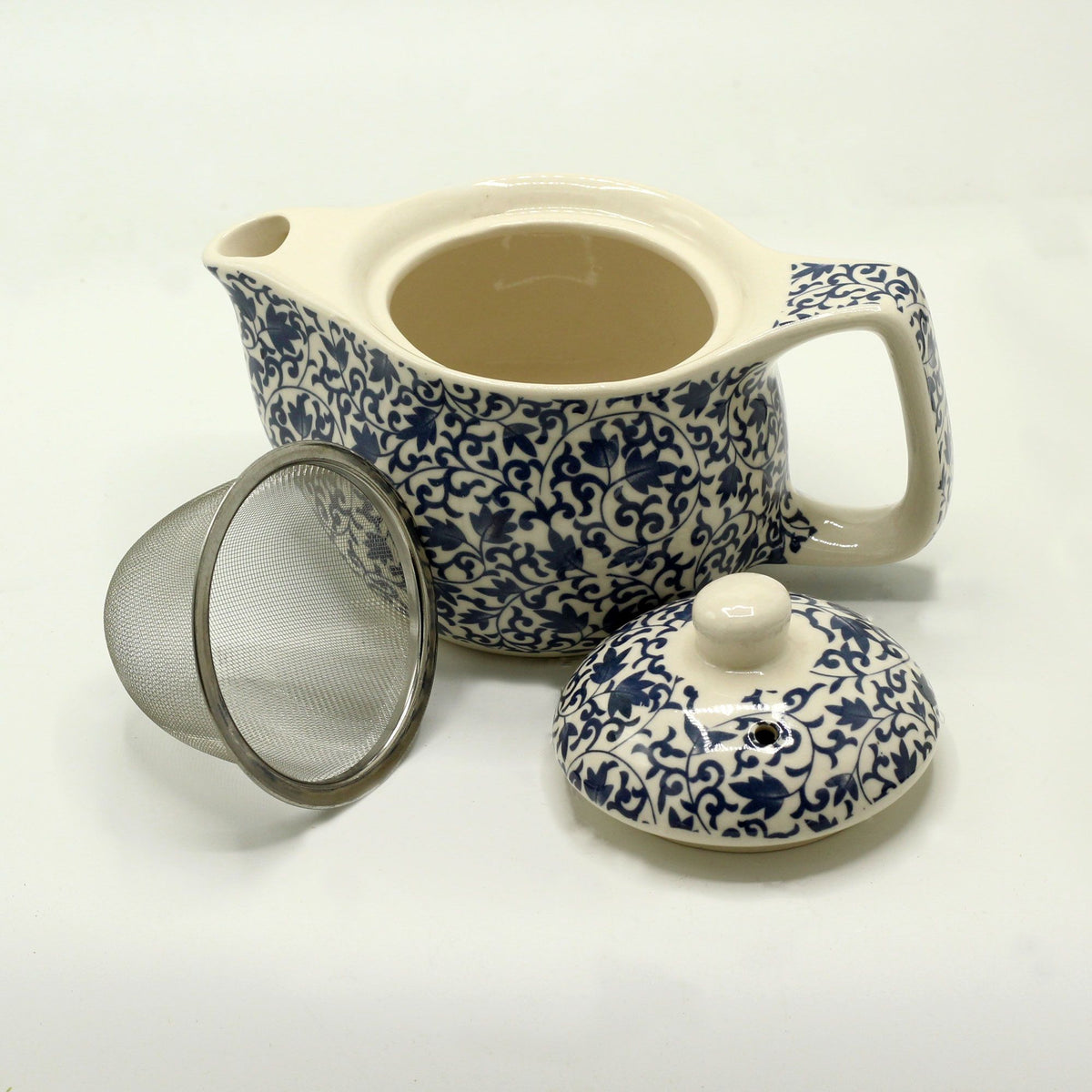 Kleine Keramische Theepot met Theezeef 350 ml | Blue Pattern