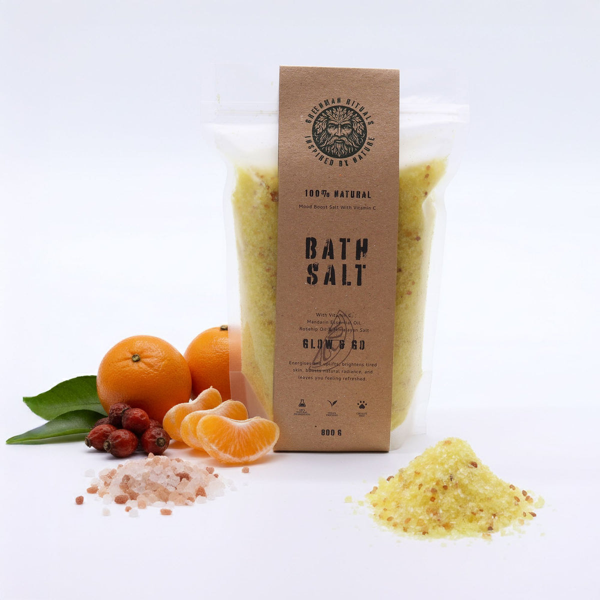 Greenman Rituals Epsom Badzout – Vitamin C &amp; Mandarin Glow &amp; Go – 800 g