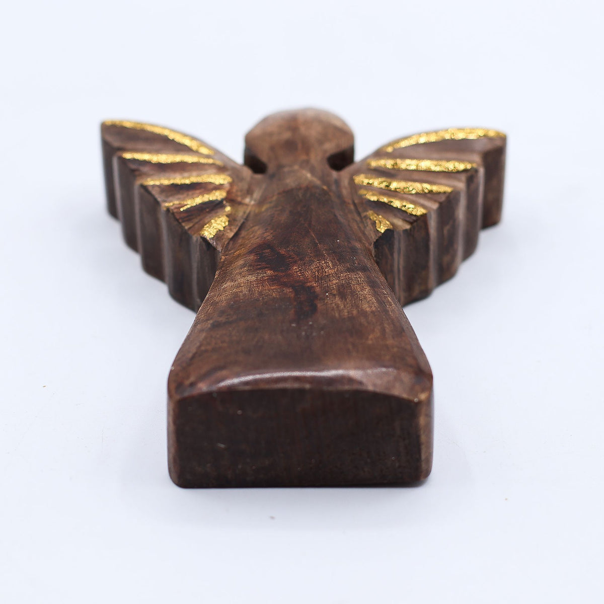 Mango Houten Engel met Gouden Vleugels – Small