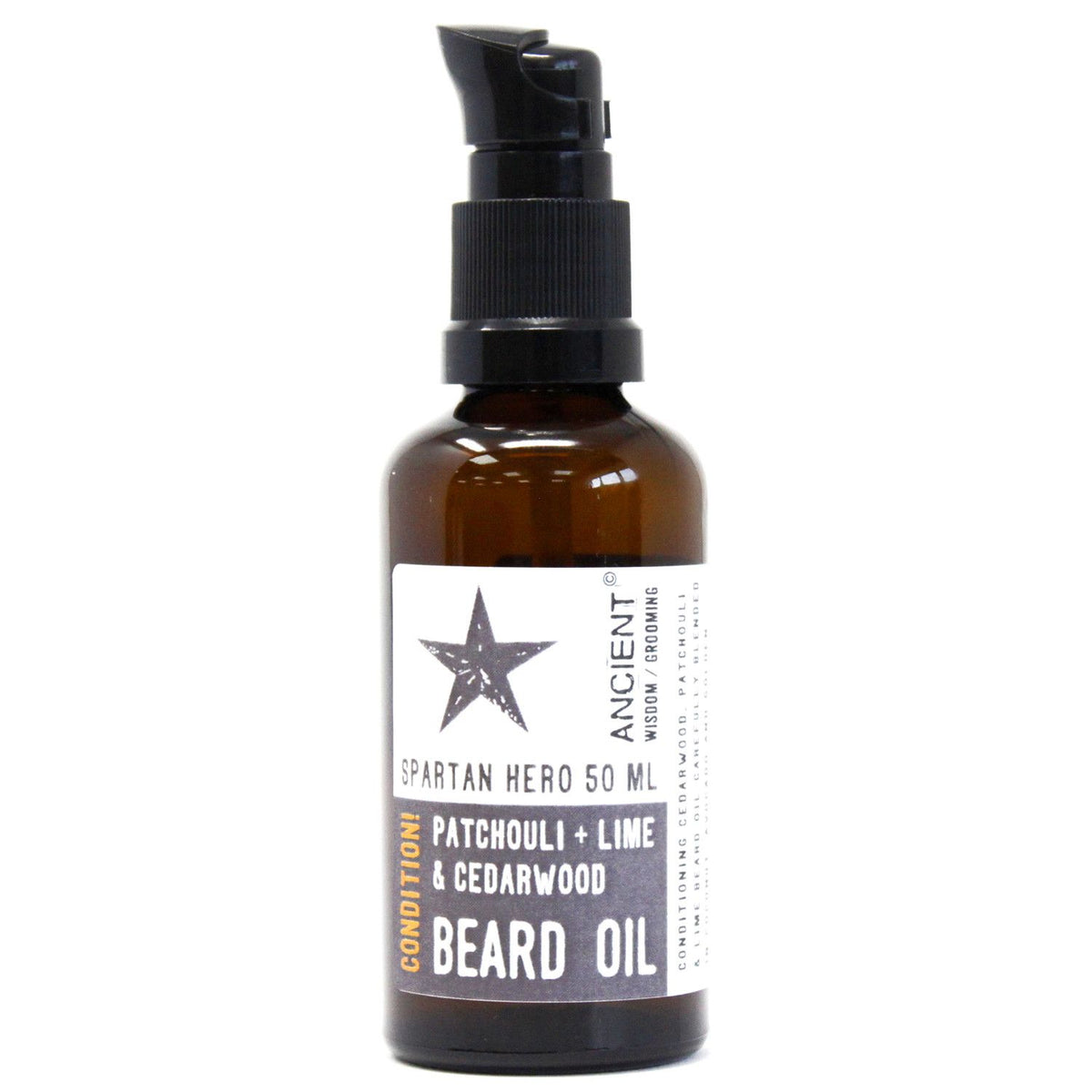 Baardolie Spartan Hero – Patchouli, Limoen & Cederhout 50 ml
