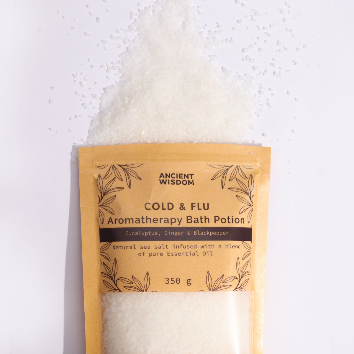Aromatherapie Badzout Colds & Flu – Eucalyptus, Gember & Zwarte Peper 350 g