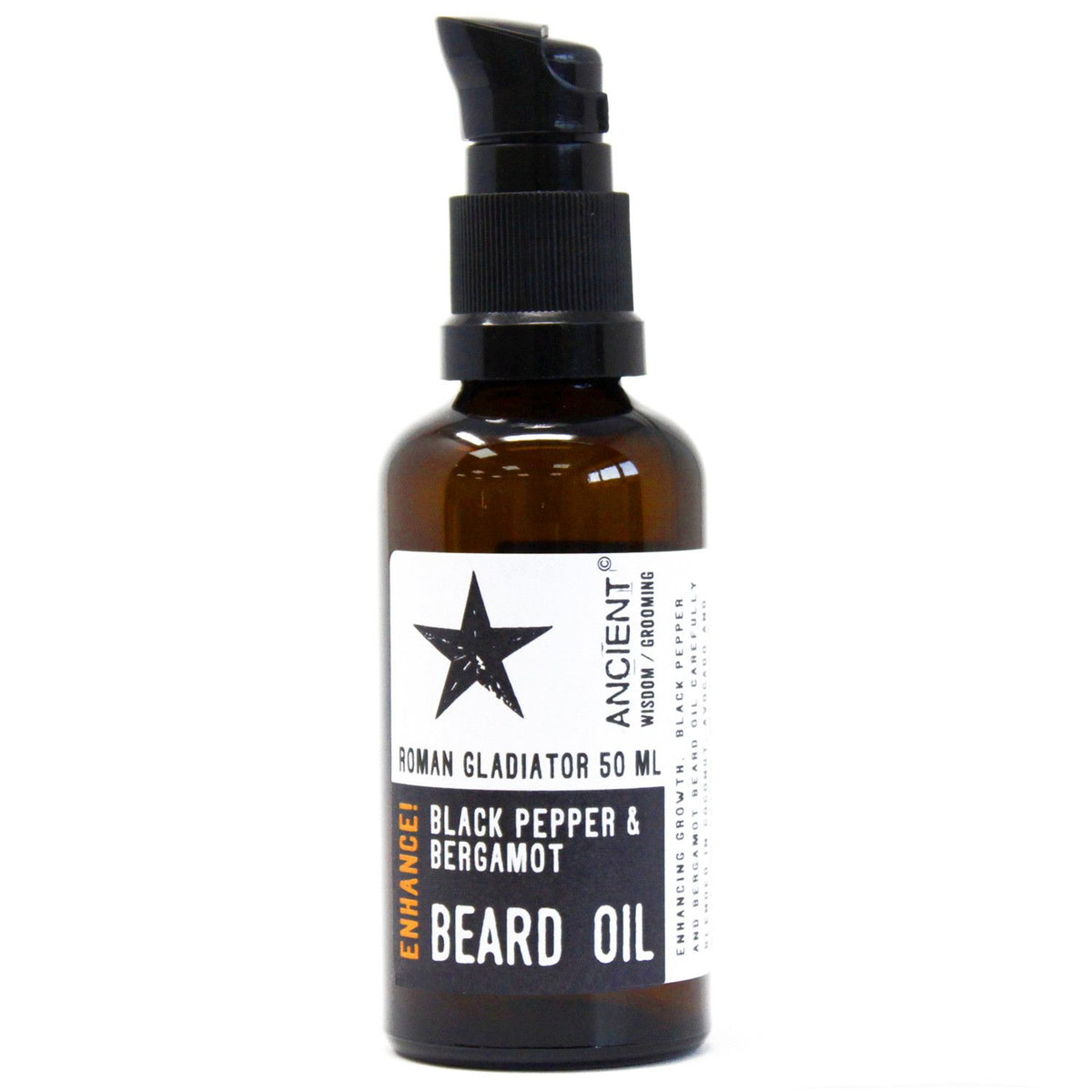 Baardolie Roman Gladiator – Zwarte Peper & Bergamot 50 ml
