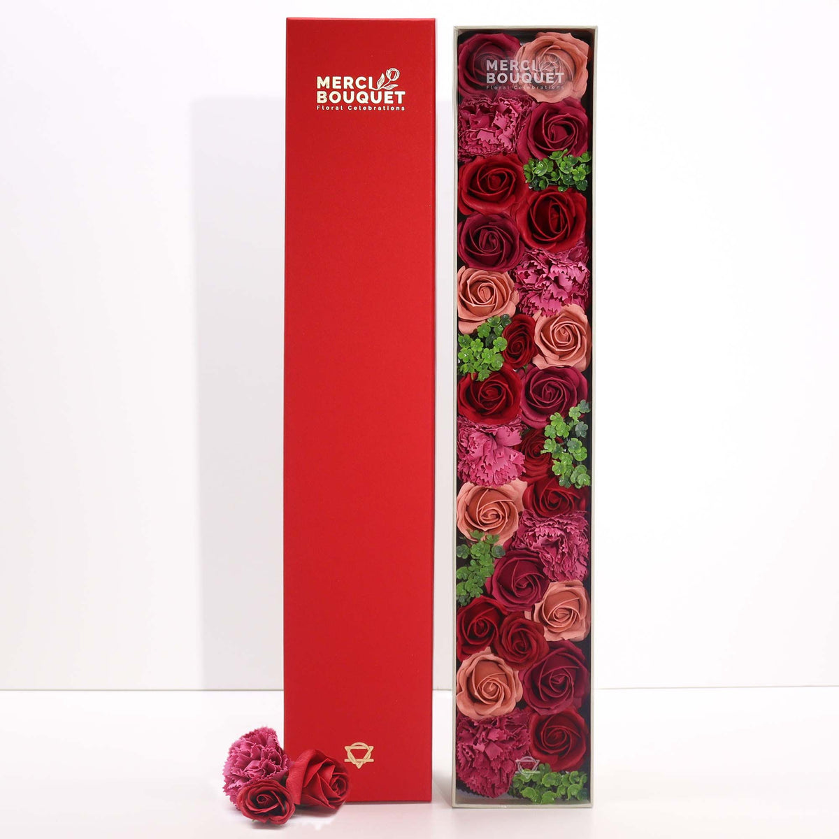 Vintage Roses – Luxe Zeepbloemen in Geschenkdoos – 50 cm