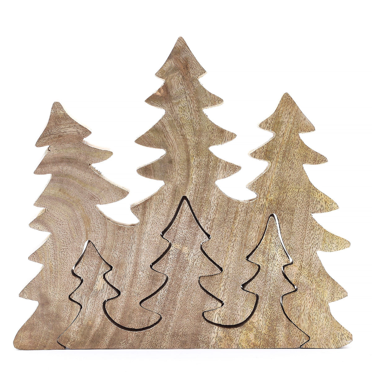 Mango Houten Kerstbomen 3D – Groen Emaille – 23 cm