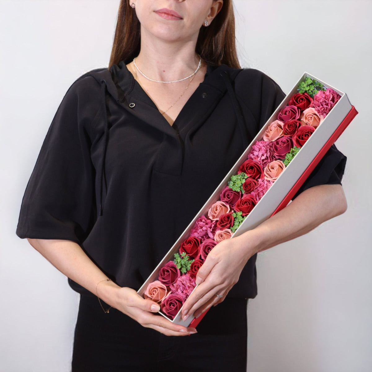 Vintage Roses – Luxe Zeepbloemen in Geschenkdoos – 50 cm