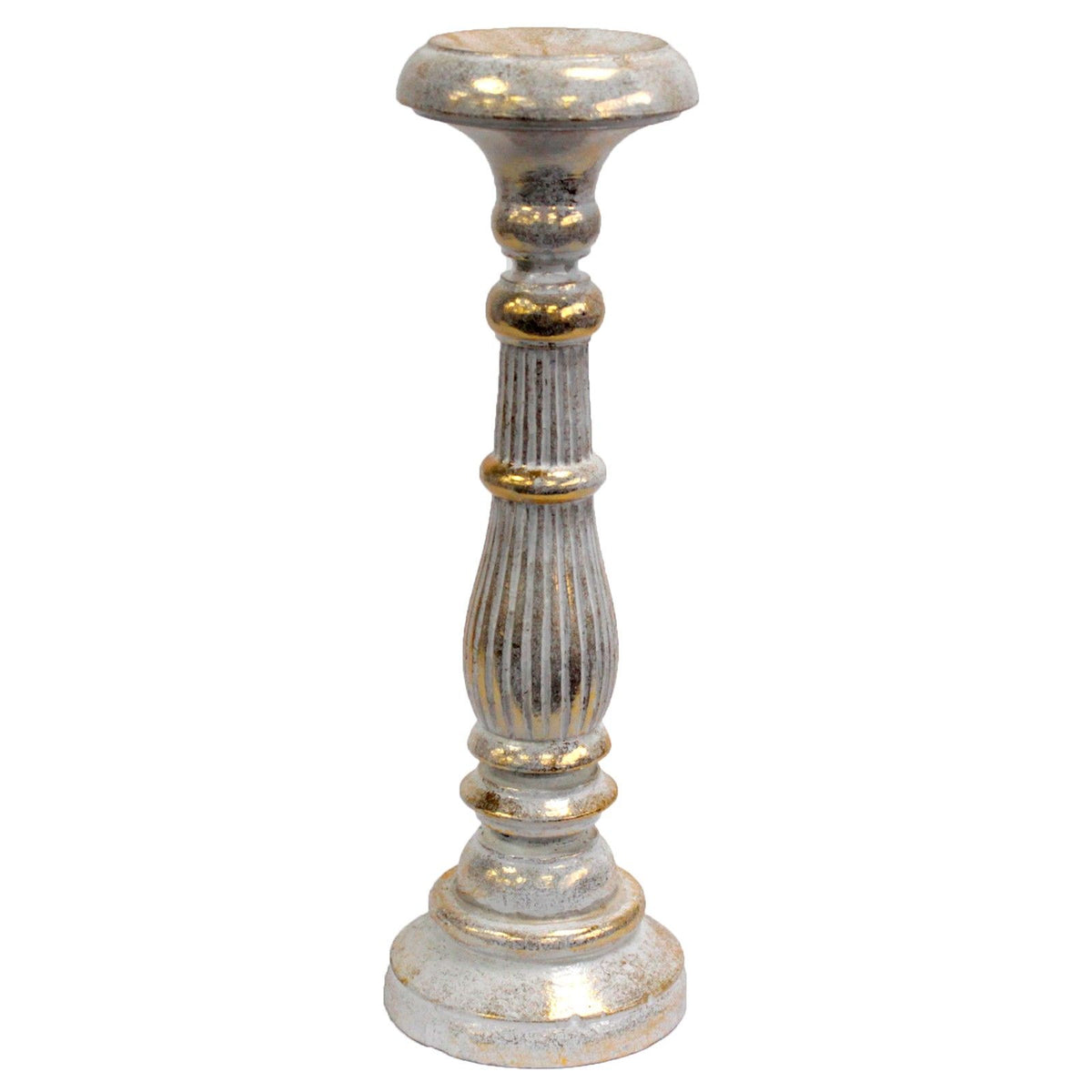 Houten Kandelaar White Gold – 34 cm