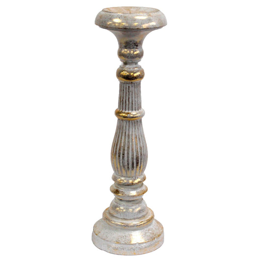 Houten Kandelaar White Gold – 34 cm