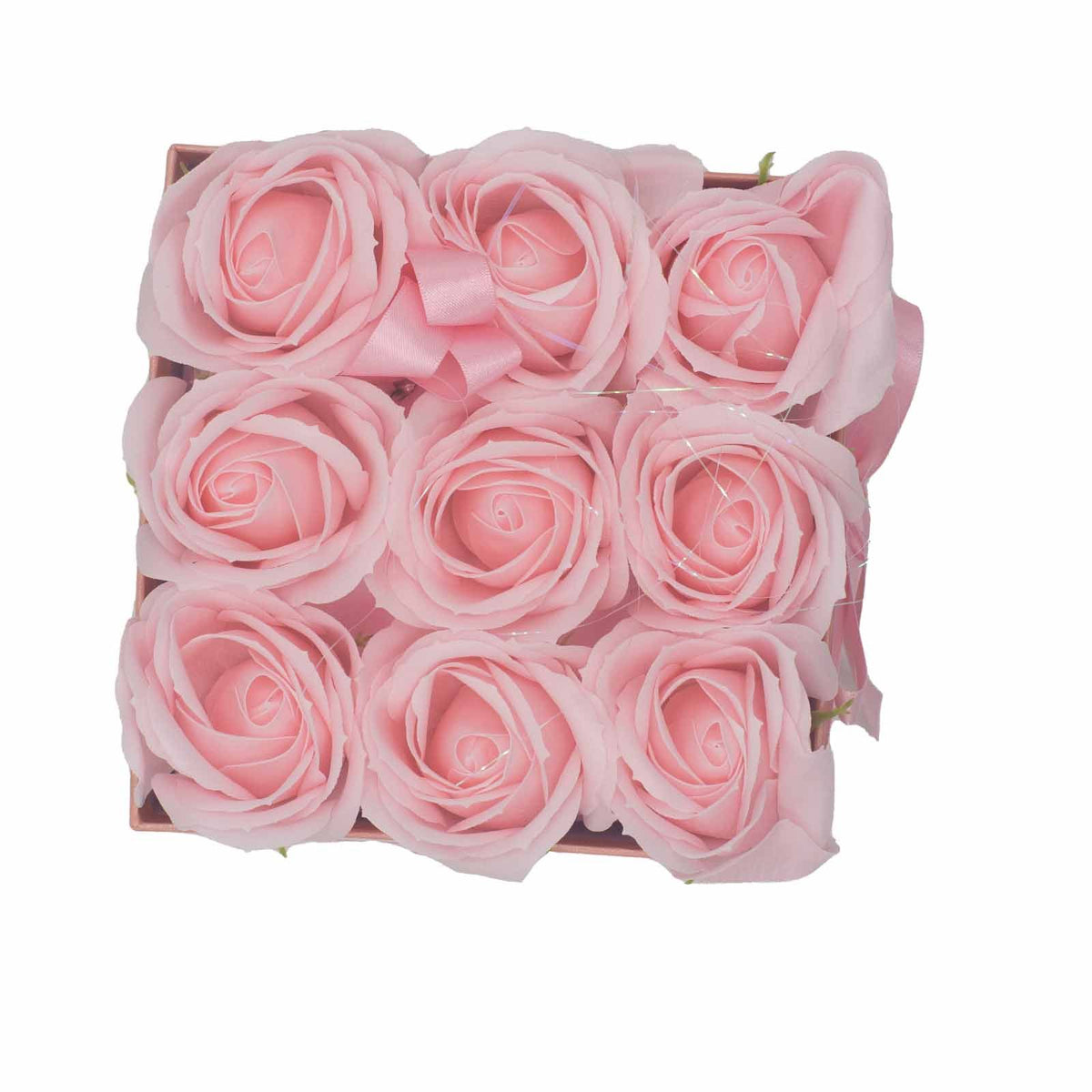 Zeepbloemen Geschenkboeket – 9 Roze Rozen