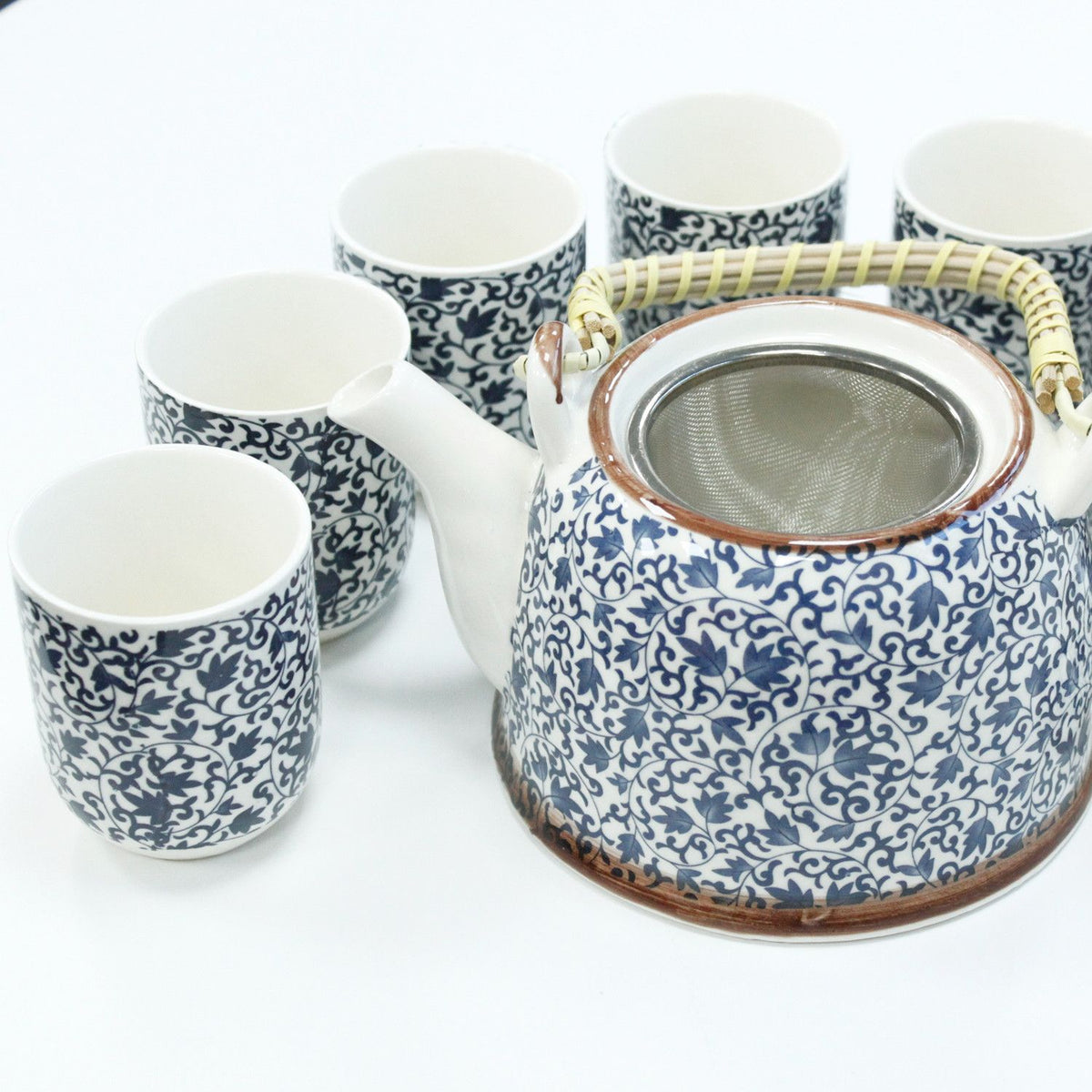 Keramische Theeset Blue Pattern – Theepot & 6 Kopjes