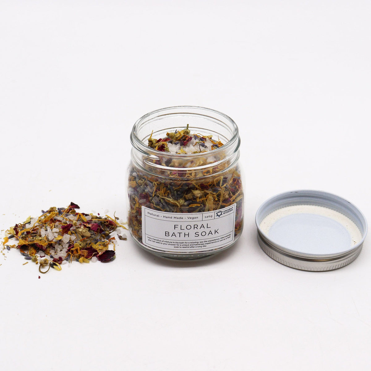 Botanisch Bloemenbad – Lavendel, Roos, Kamille &amp; Calendula – 140 g