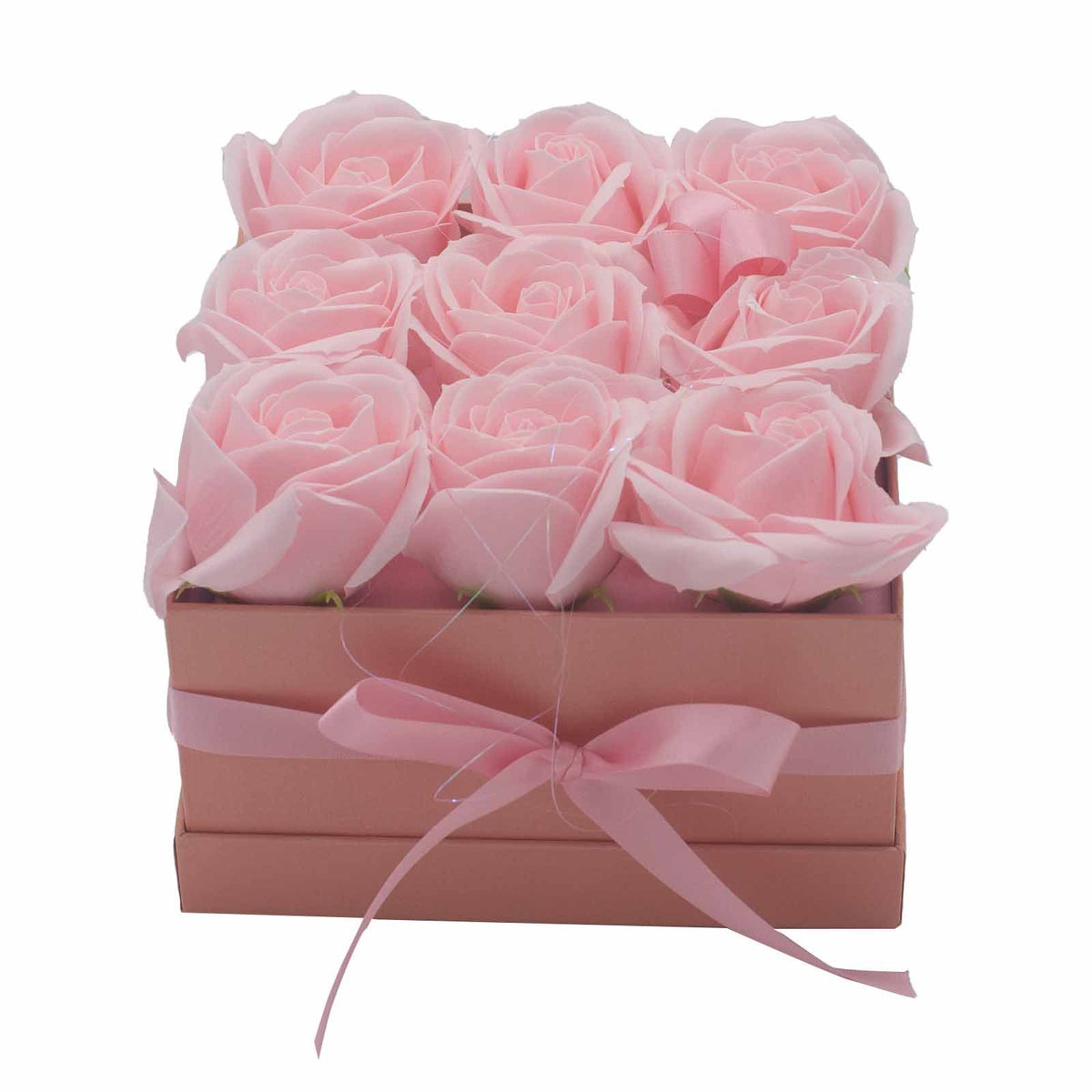 Zeepbloemen Geschenkboeket – 9 Roze Rozen