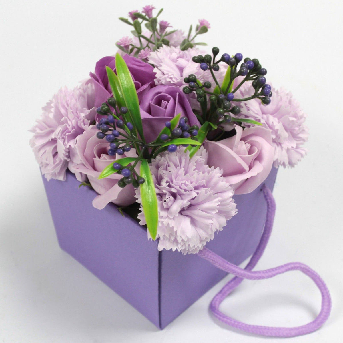 Zeepbloemen Boeket – Lavendel Rozen & Anjers