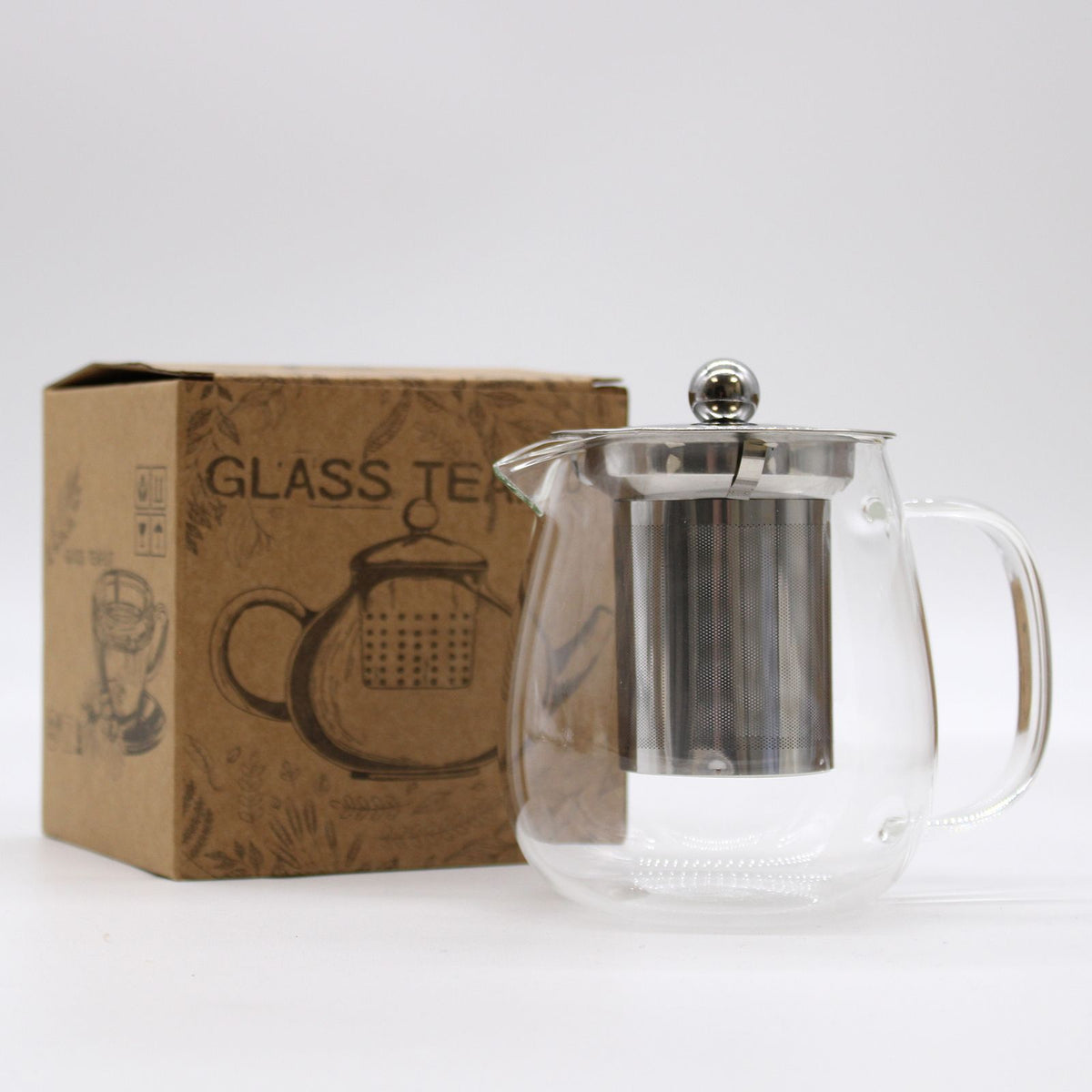 Glazen Theepot Contemporary met RVS Theezeef – 550 ml