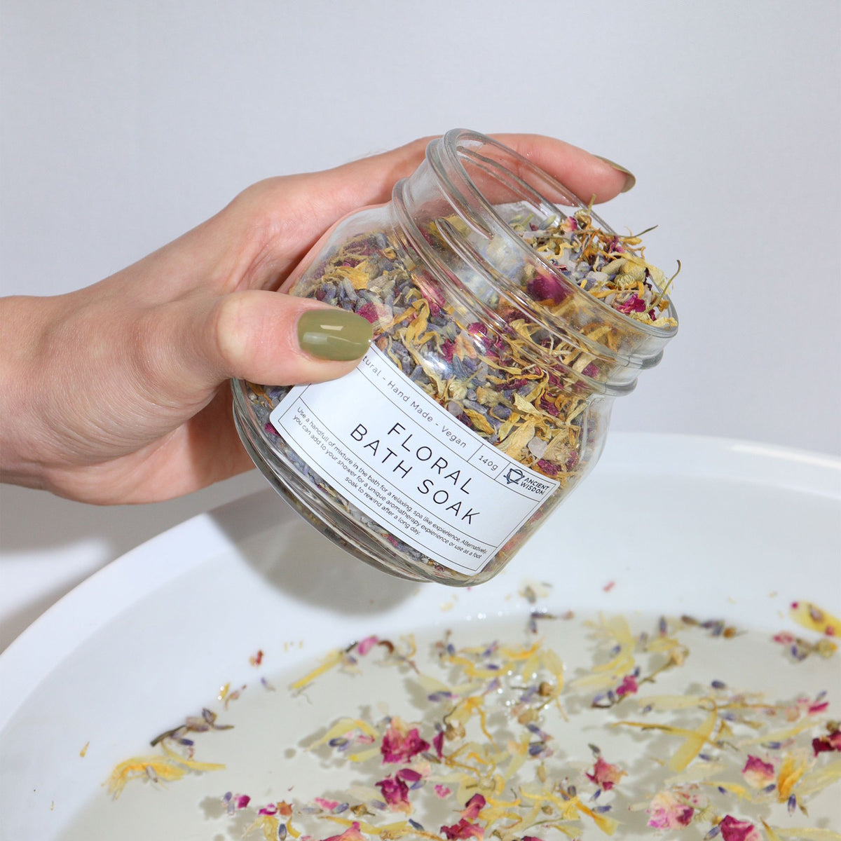 Botanisch Bloemenbad – Lavendel, Roos, Kamille &amp; Calendula – 140 g