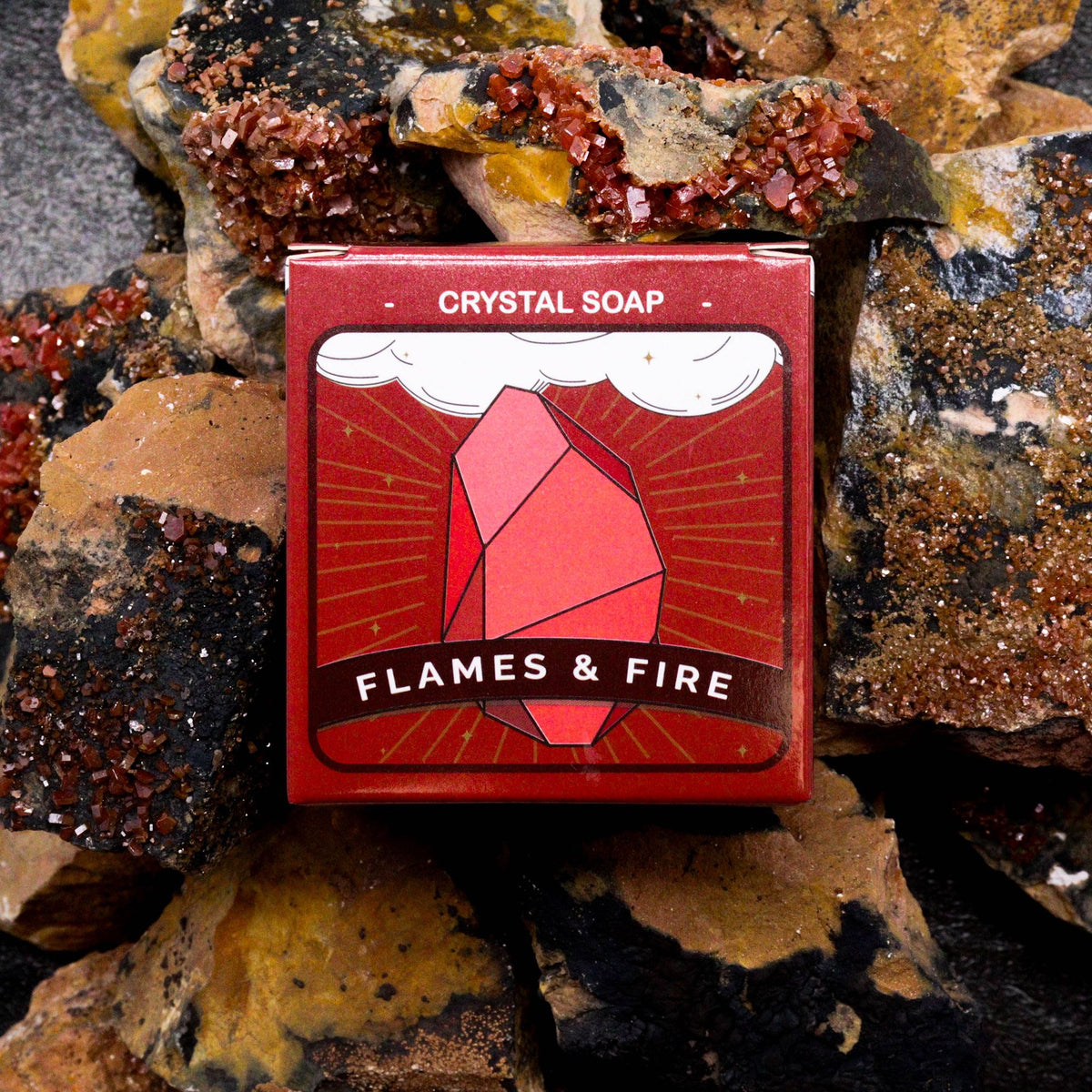 Crystal Element Zeep – Fire – met verborgen edelsteen