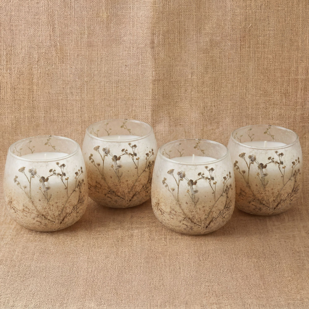 Wildlight Woods Glazen Kaars Small – Gedroogde Bloemen