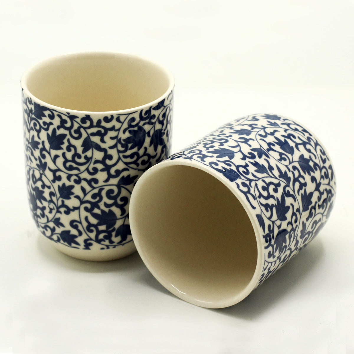 Keramische Theekopjes Blue Pattern – Set van 6