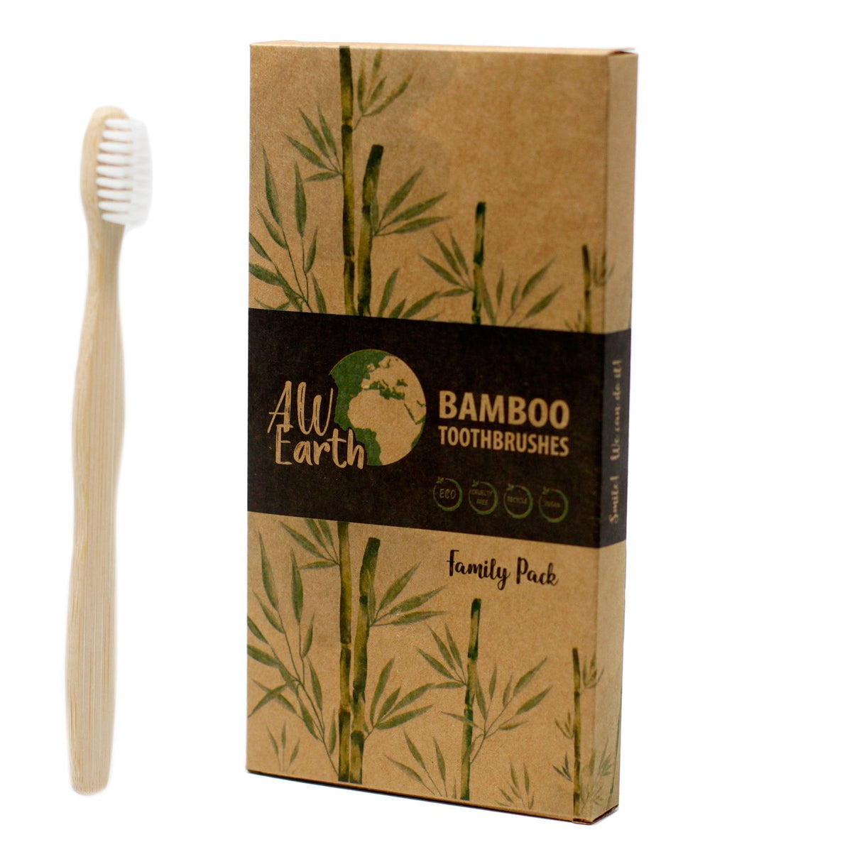 Bamboe Tandenborstels Familiepak – 4 stuks