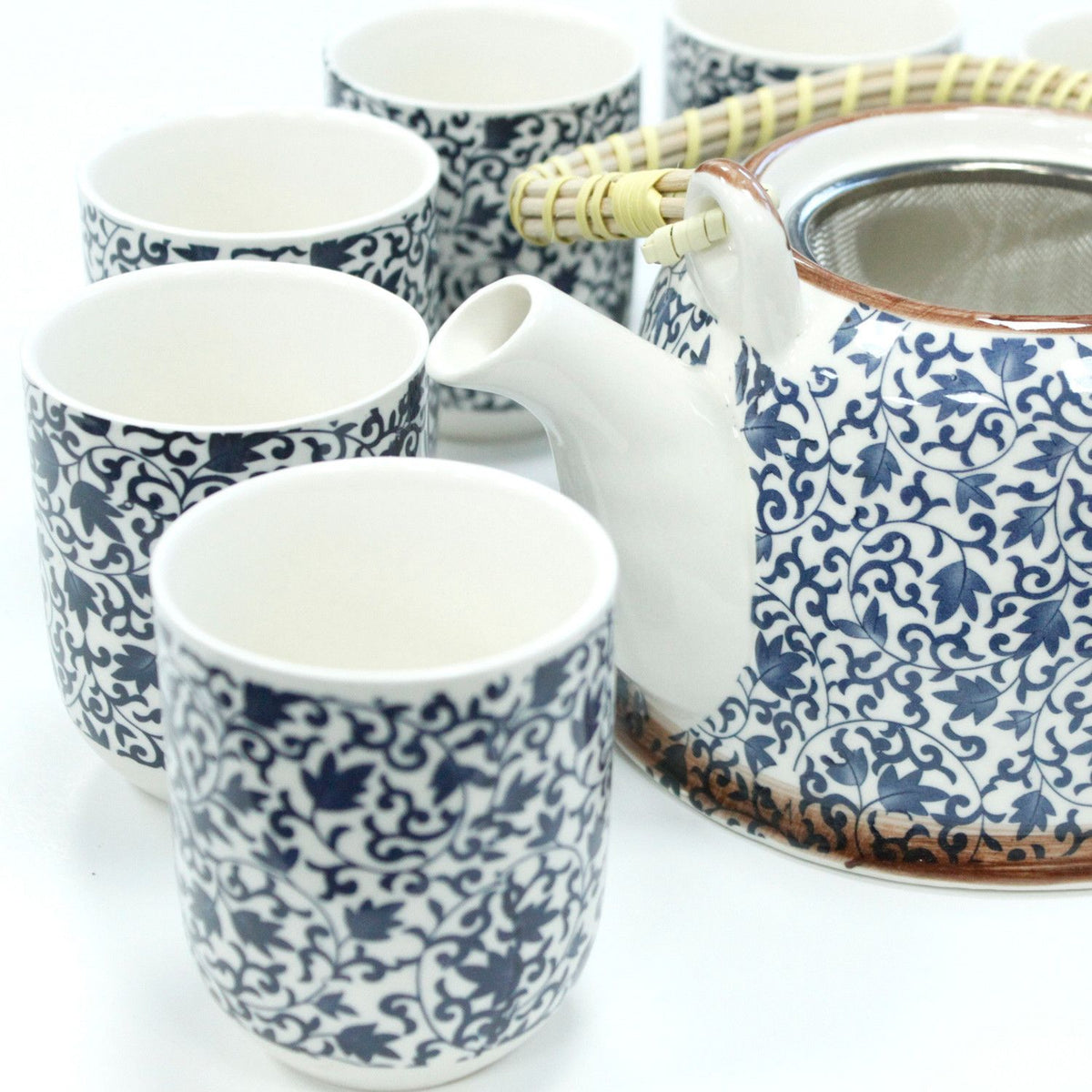 Keramische Theeset Blue Pattern – Theepot & 6 Kopjes