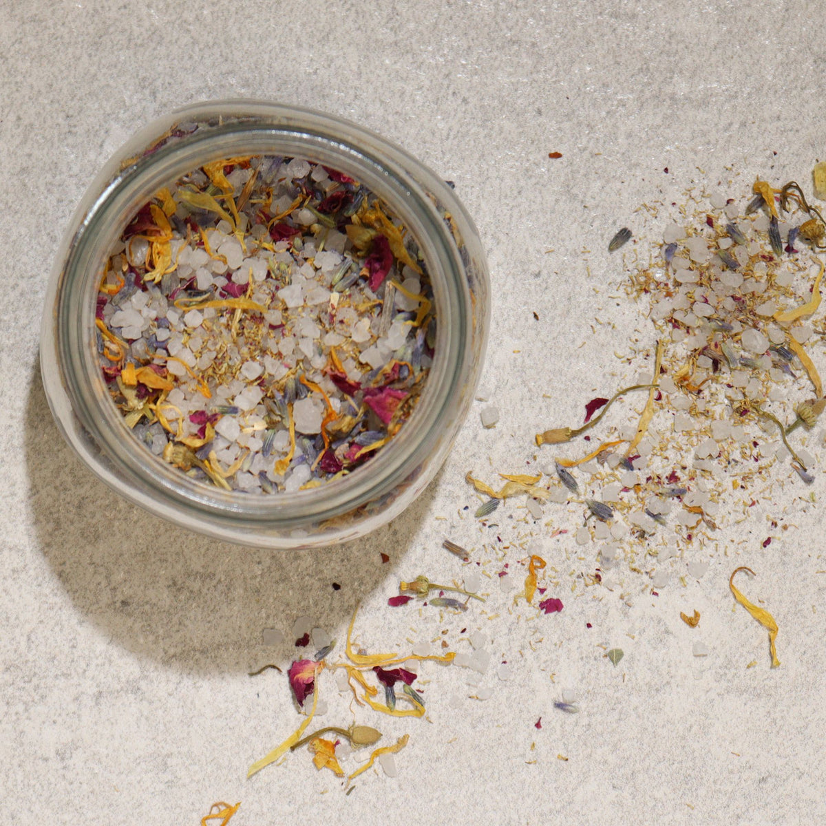 Botanisch Bloemenbad – Lavendel, Roos, Kamille &amp; Calendula – 140 g