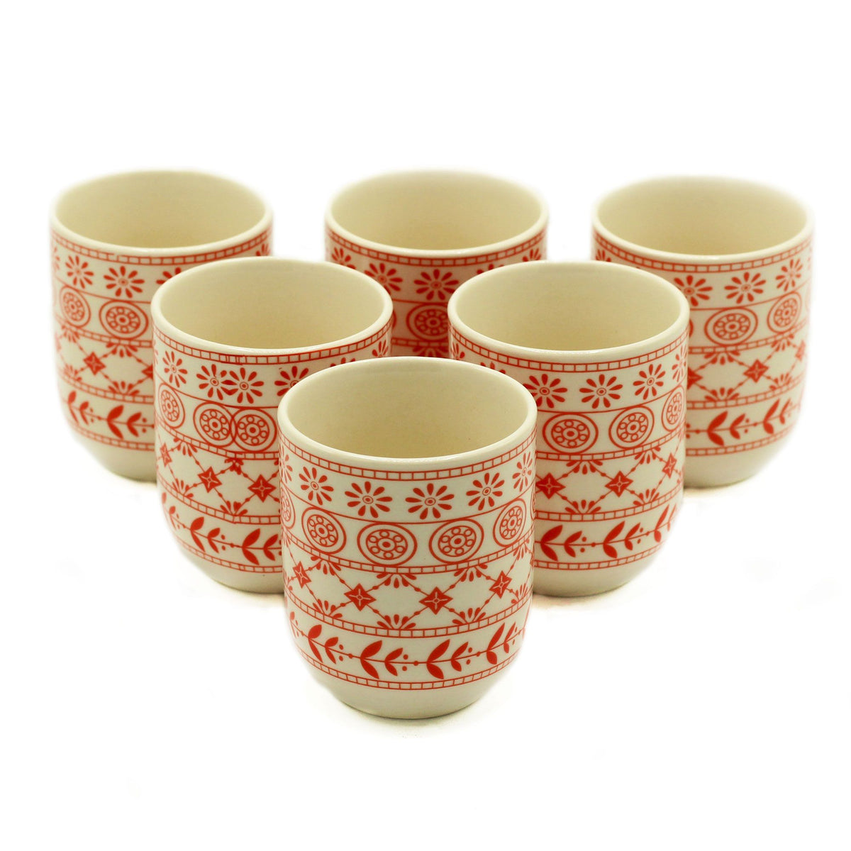 Keramische Theekopjes Amber – Set van 6