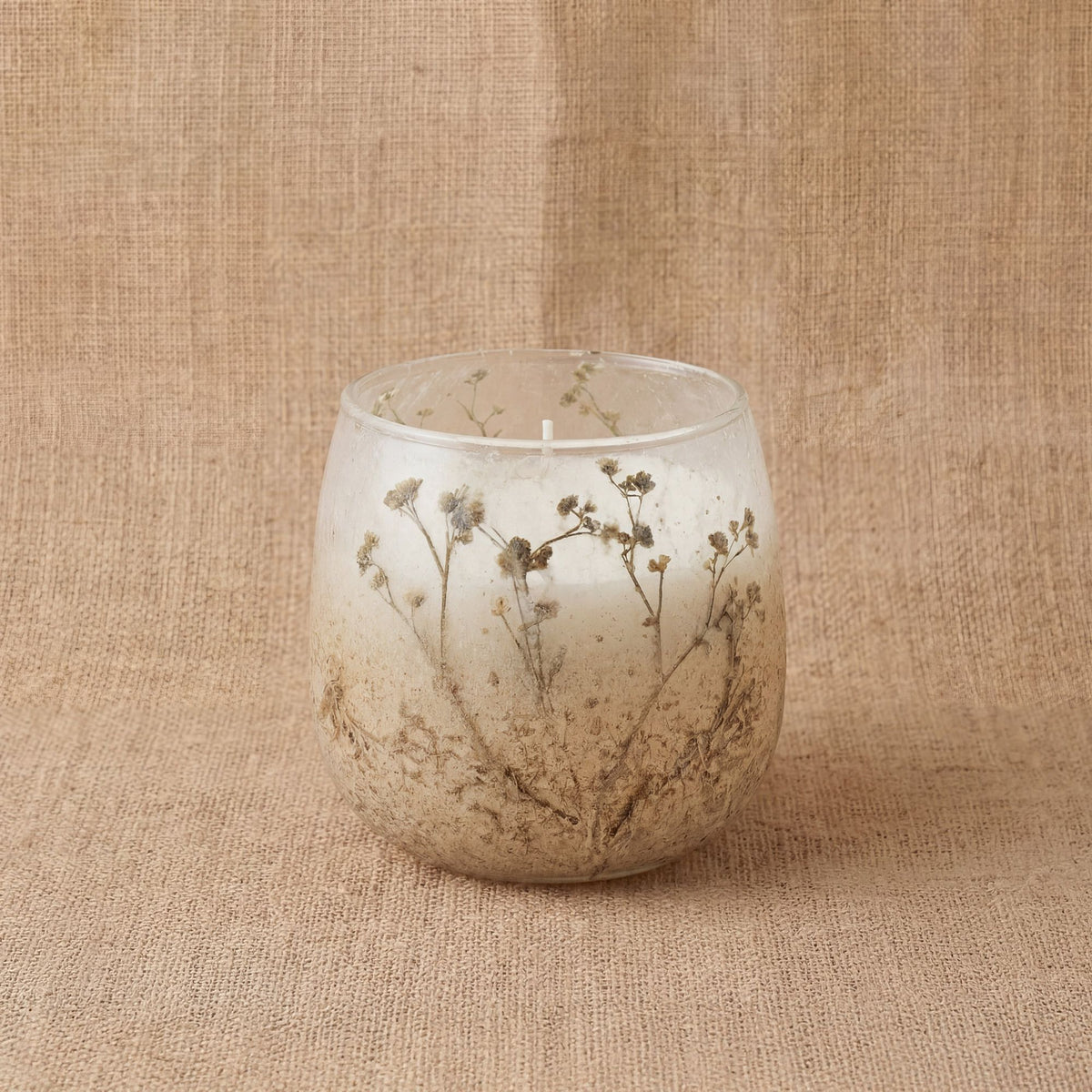 Wildlight Woods Glazen Kaars Small – Gedroogde Bloemen