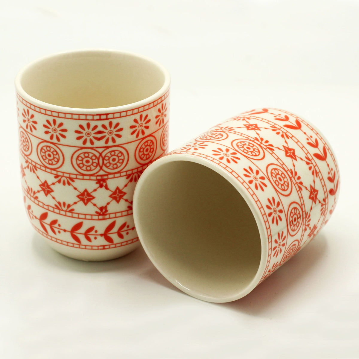 Keramische Theekopjes Amber – Set van 6