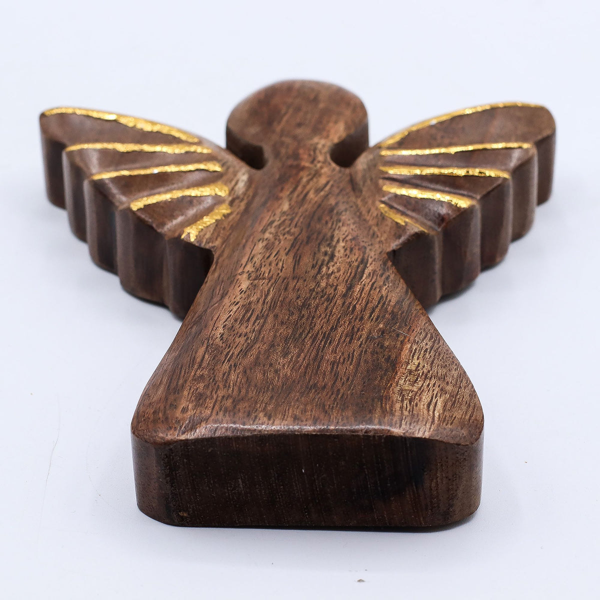 Mango Houten Engel met Gouden Vleugels – Large