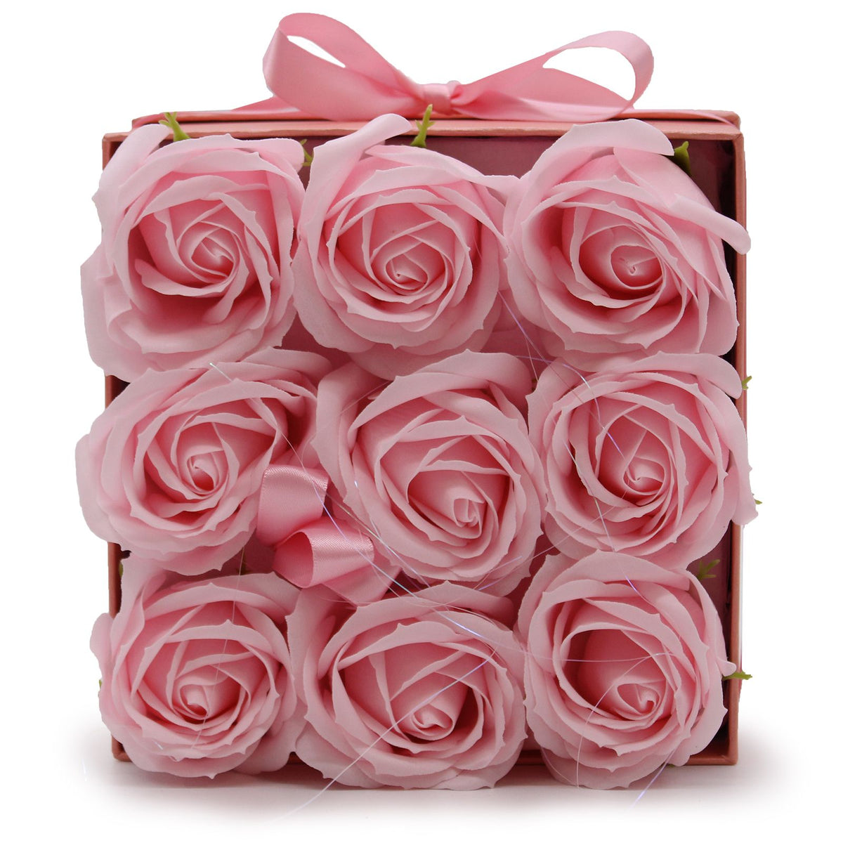 Zeepbloemen Geschenkboeket – 9 Roze Rozen