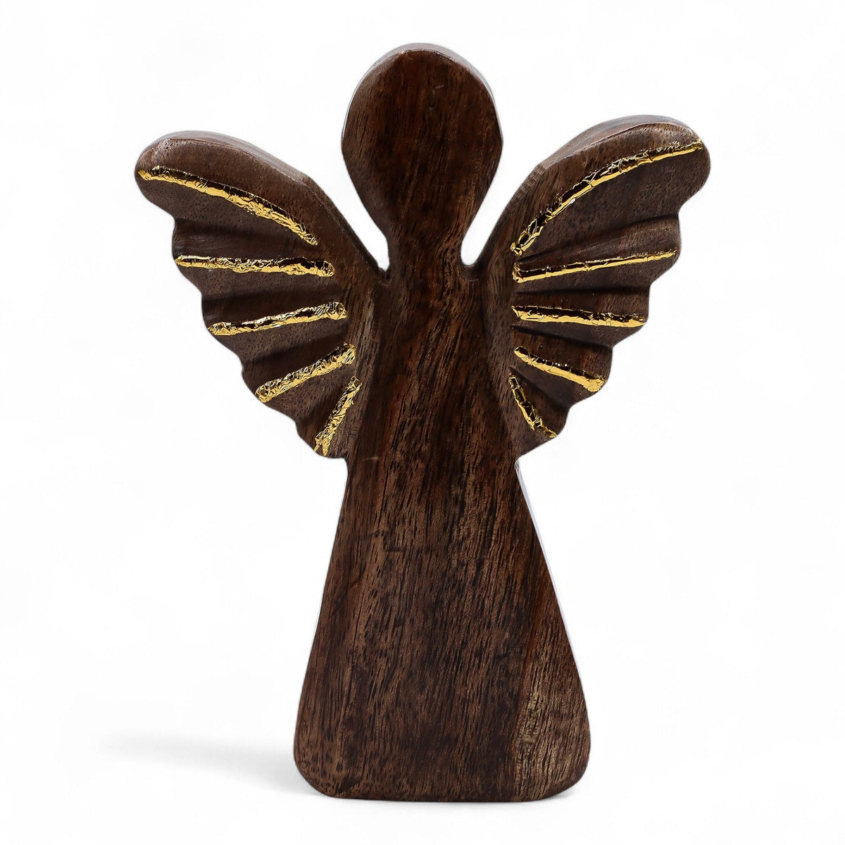 Mango Houten Engel met Gouden Vleugels – Large