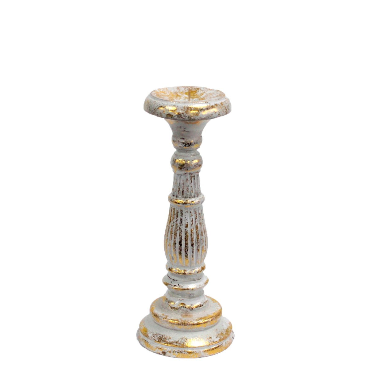 Houten Kandelaar White Gold – 30 cm