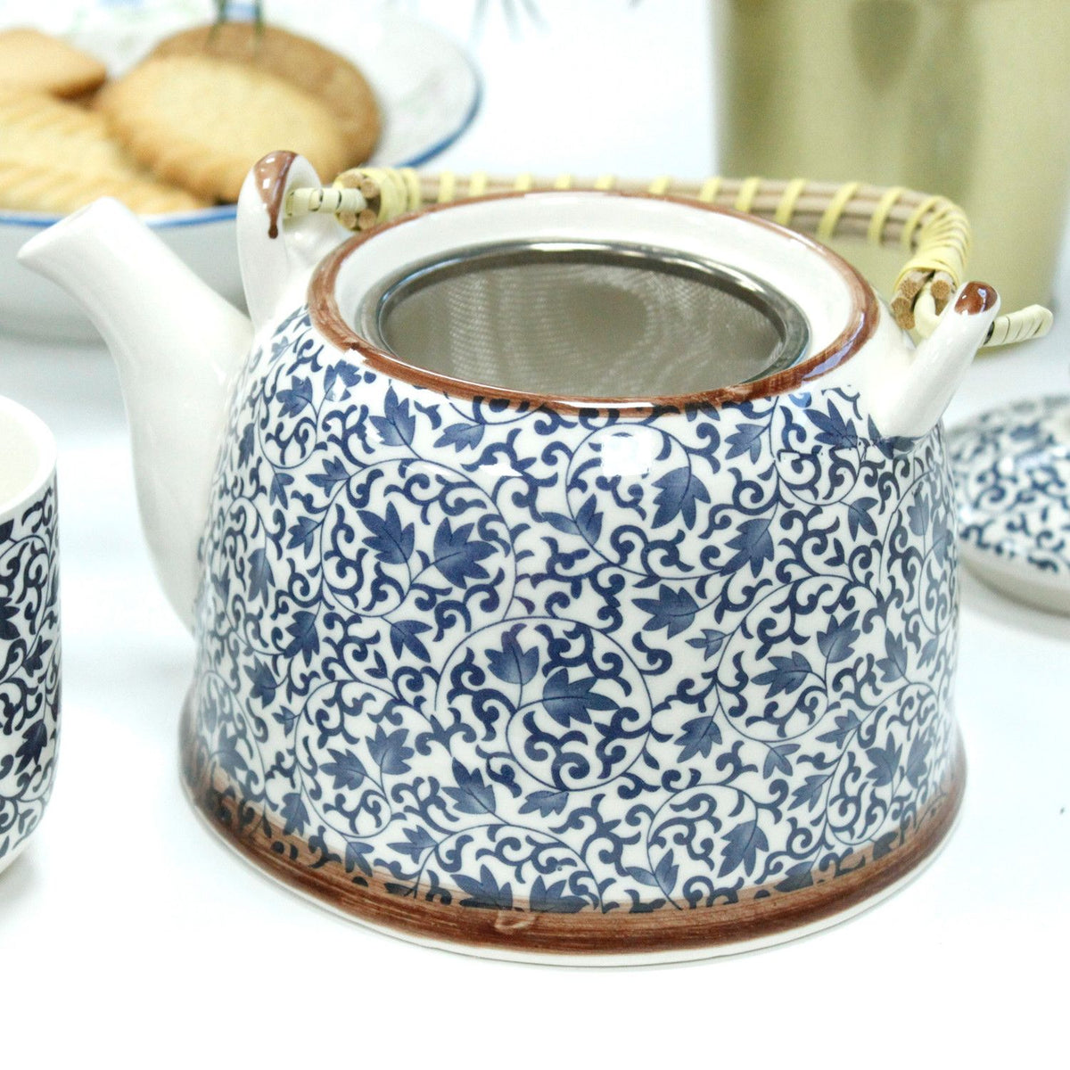 Keramische Theeset Blue Pattern – Theepot & 6 Kopjes