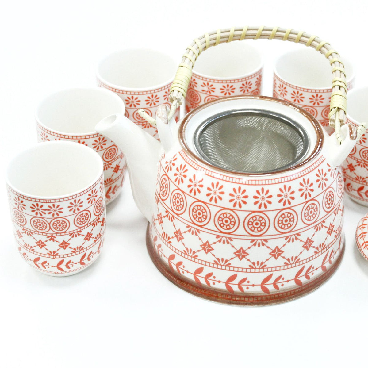 Keramische Theeset Amber – Theepot & 6 Kopjes